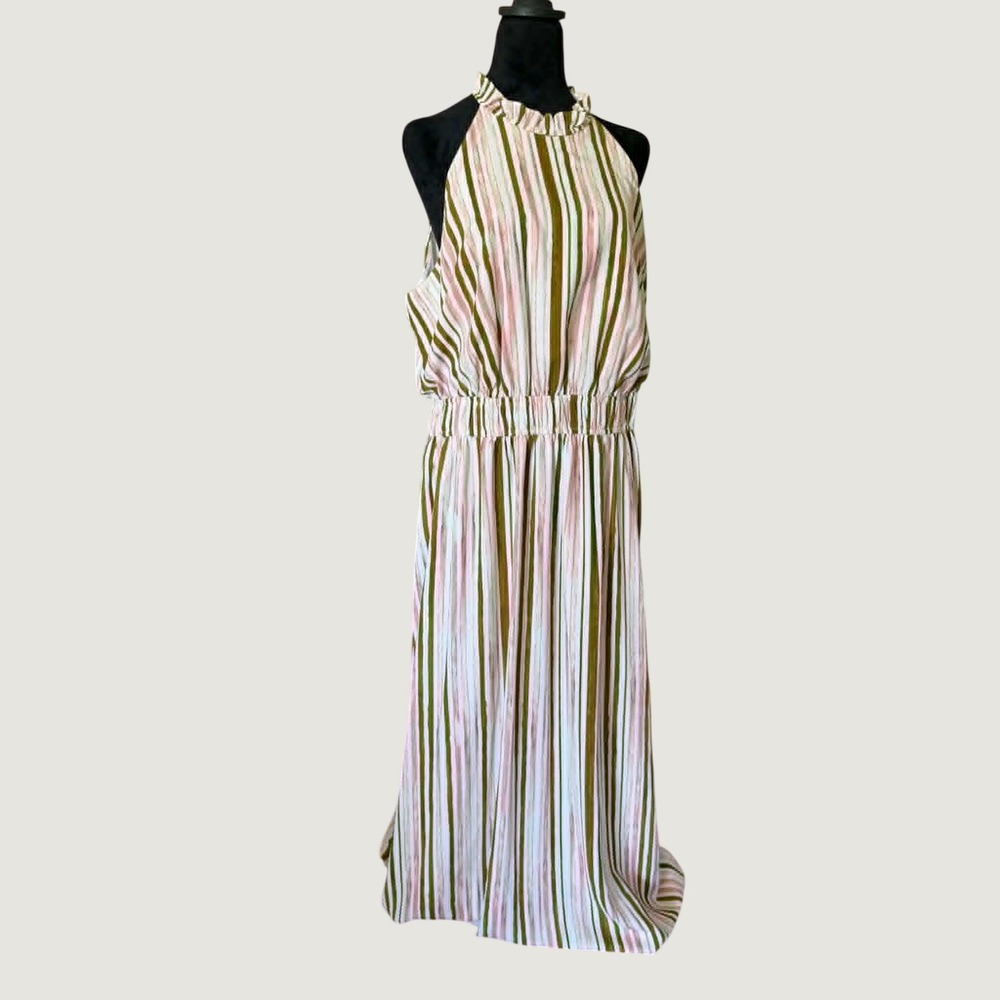 Nine West Halter Style Maxi Dress XL Fully Lined